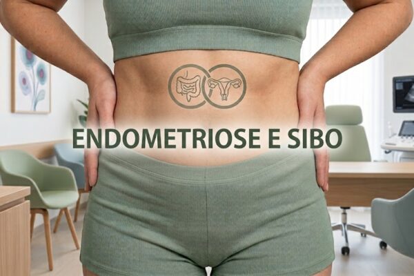 A Relação entre Endometriose e SIBO em Notícias Infografia sobre a relação entre endometriose e SIBO, ilustrando a conexão clínica entre a saúde intestinal e ginecológica.