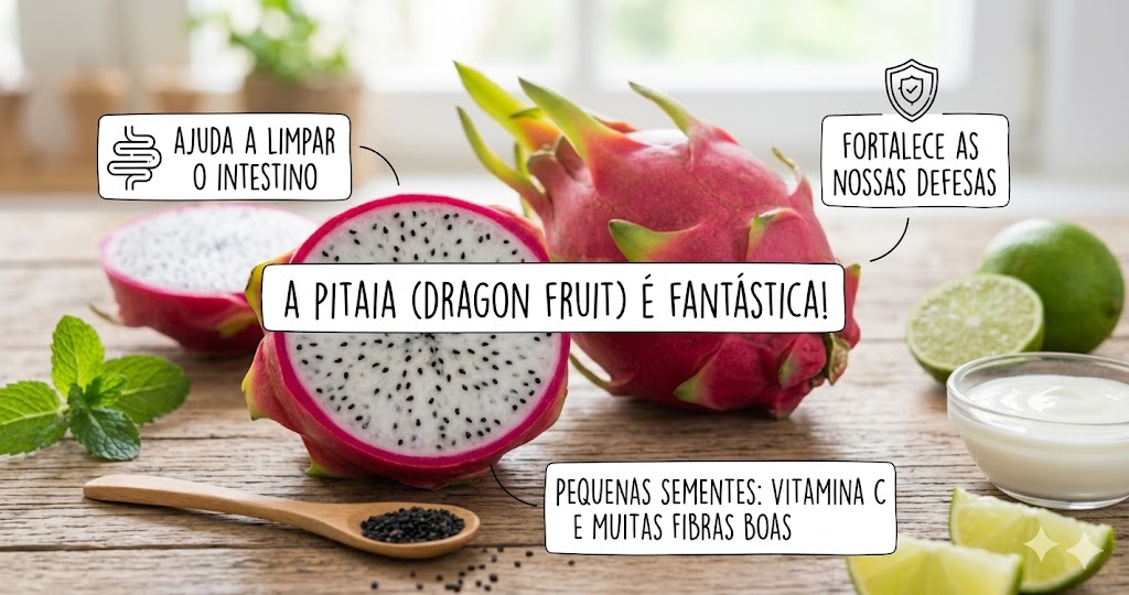 SIBO e Inflamação: Como Os Alimentos Anti-Inflamatórios Ajudam em Tratamentos A Pitaia ajuda a limpar o intestino e fortalece as defesas com Vitamina C e muitas fibras boas.