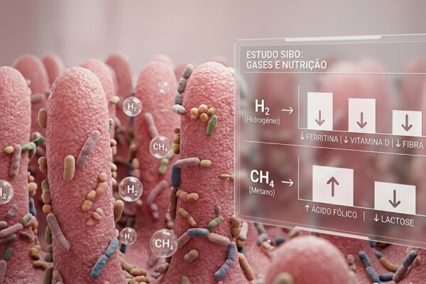 Sabia que o Tipo de SIBO Determina as Suas Deficiências Nutricionais? em Notícias Ilustração 3D do intestino mostrando a relação entre os tipos de SIBO e deficiências nutricionais.